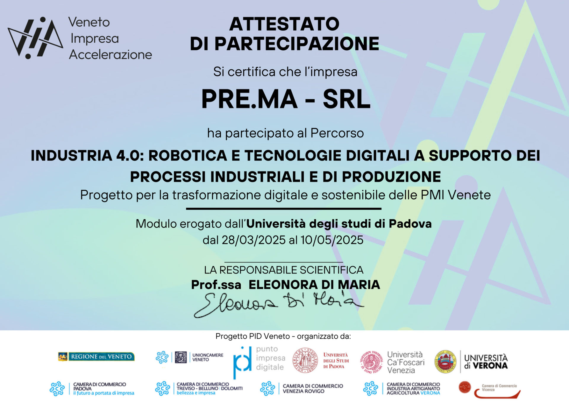 Attestato Industria 4.0